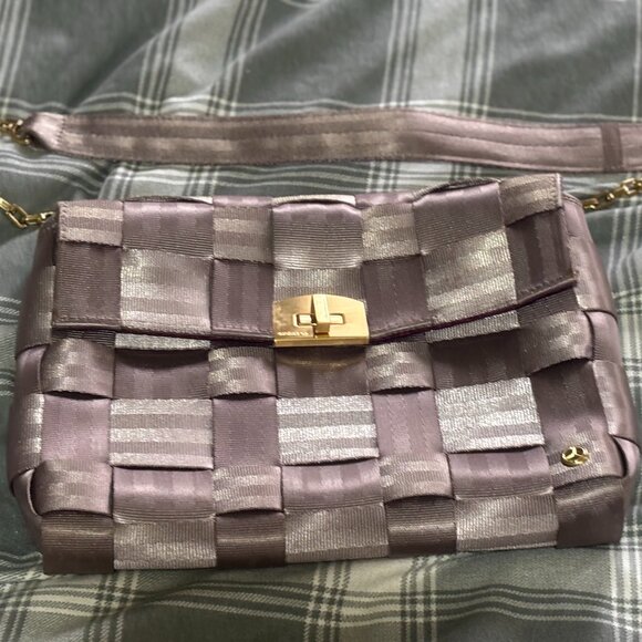HARVEYS Seatbelt Bag: Rare Soft Mauve with Gold chain-link strap - Picture 1 of 8